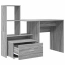 vidaXL Asztal fiókkal Szürke Sonoma 131,5 x 50 x 106,5 cm Faanyag