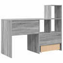 vidaXL Asztal fiókkal Szürke Sonoma 131,5 x 50 x 106,5 cm Faanyag