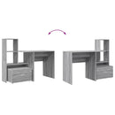 vidaXL Asztal fiókkal Szürke Sonoma 131,5 x 50 x 106,5 cm Faanyag