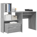 vidaXL Asztal fiókkal Szürke Sonoma 131,5 x 50 x 106,5 cm Faanyag