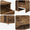 vidaXL Asztal fiókkal polcokkal Öreg fa 131,5 x 50 x 106,5 cm Faanyag