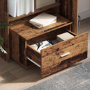 vidaXL Asztal fiókkal polcokkal Öreg fa 131,5 x 50 x 106,5 cm Faanyag