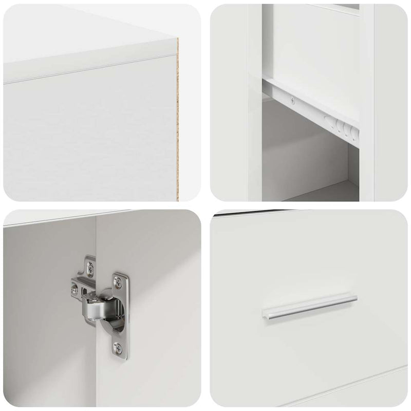 vidaXL Sarokíróasztal fiókkal polcokkal Fehér 102 x 50 x 75 cm Faanyag