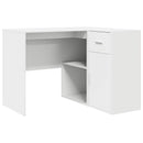 vidaXL Sarokíróasztal fiókkal Fehér 102 x 88 x 75 cm
