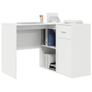 vidaXL Sarokíróasztal fiókkal Fehér 102 x 88 x 75 cm