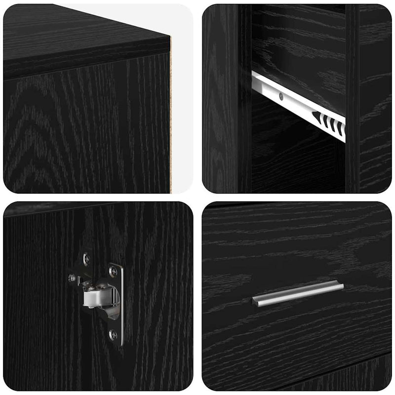 vidaXL Sarokíróasztal fiókkal Musta tammi 102 x 50 x 75 cm Faanyag