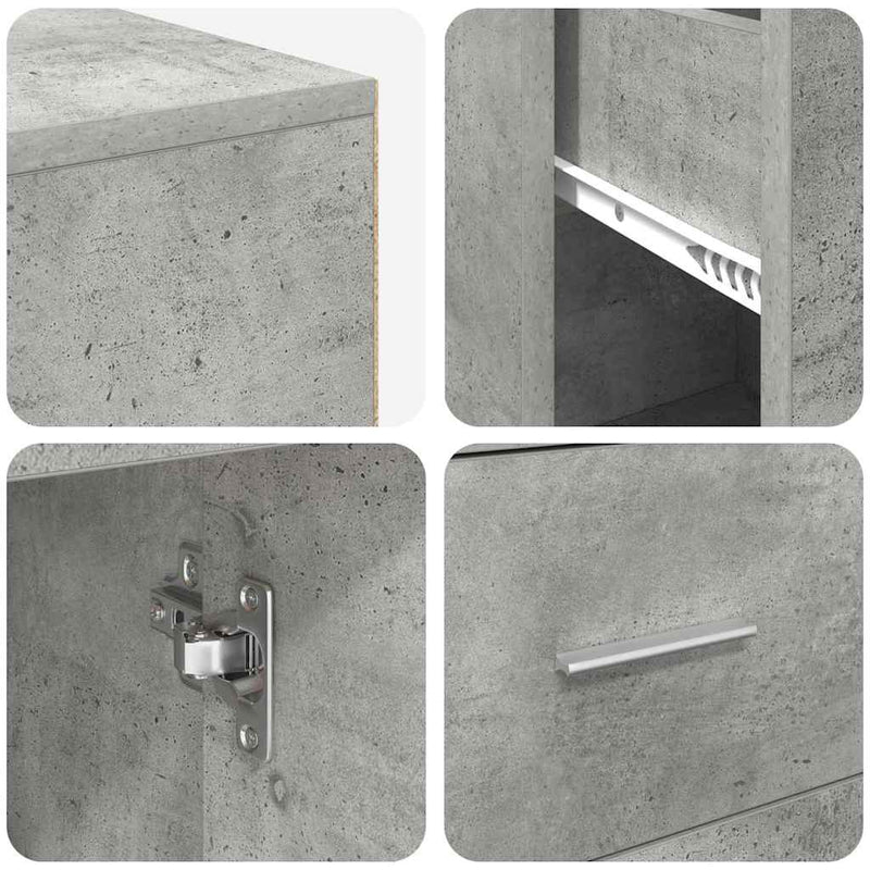 vidaXL Sarokíróasztal fiókkal Beton Szürke 102 x 50 x 75 cm Faanyag