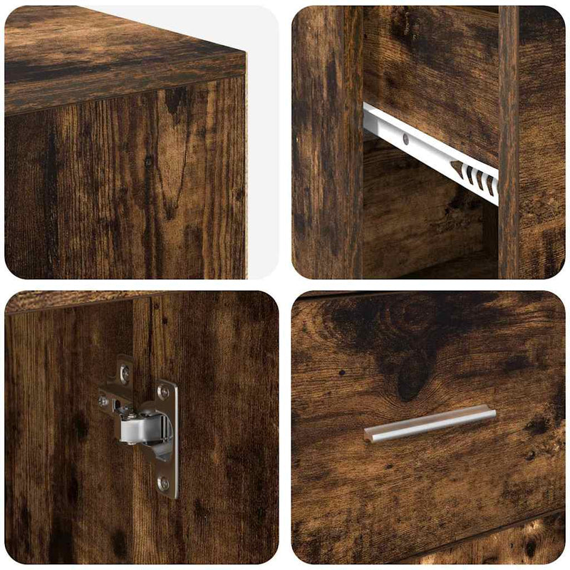 vidaXL Sarokíróasztal fiókkal Füstölt tölgy 102 x 50 x 75 cm Faanyag