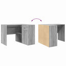 vidaXL Sarokíróasztal fiókkal Szürke Sonoma 102 x 88 x 75 cm