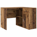 vidaXL Sarokíróasztal fiókkal Öreg fa 102 x 88 x 75 cm