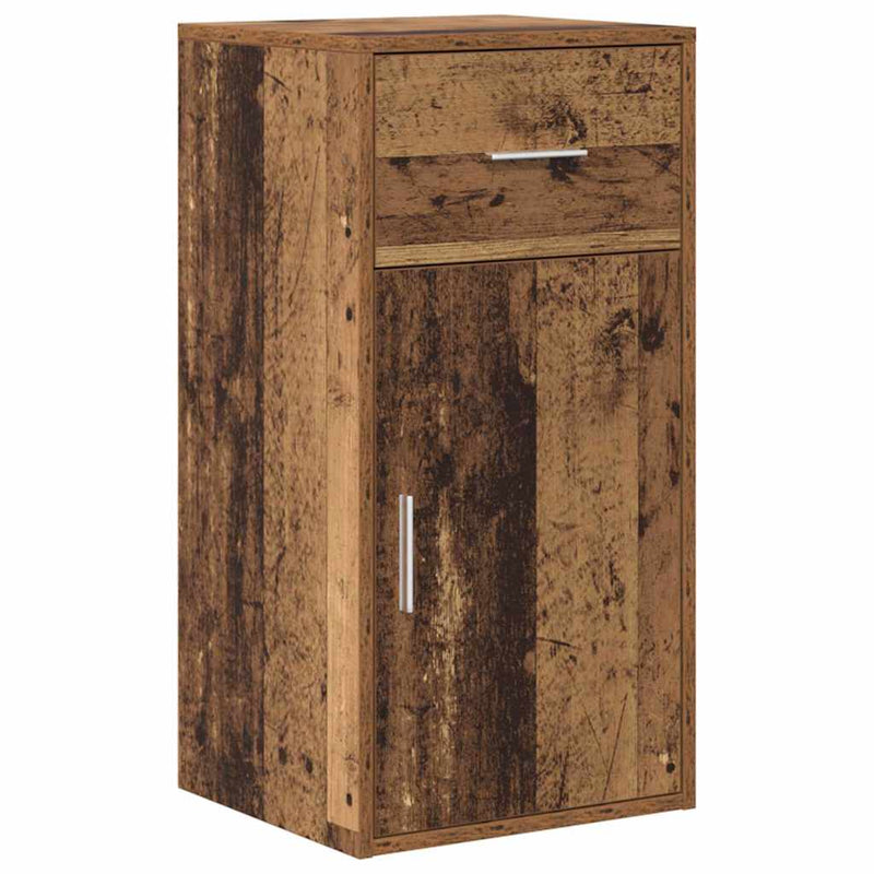 vidaXL Sarokíróasztal fiókkal ajtóval Régi fa 102 x 50 x 75 cm Faanyag