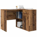 vidaXL Sarokíróasztal fiókkal Öreg fa 102 x 88 x 75 cm