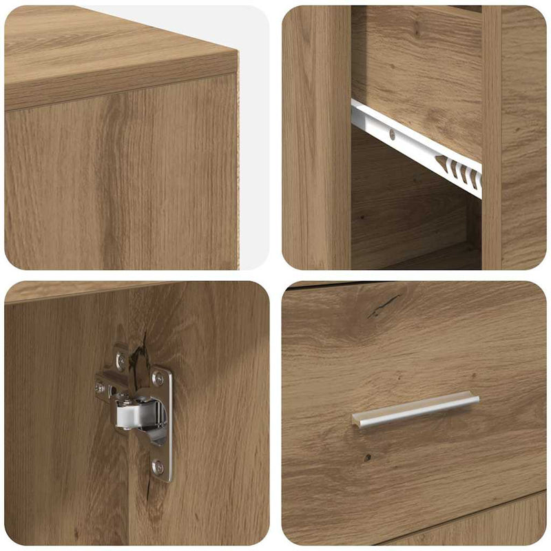 vidaXL Sarokíróasztal fiókkal kézműves tölgy 102 x 50 x 75 cm Faanyag