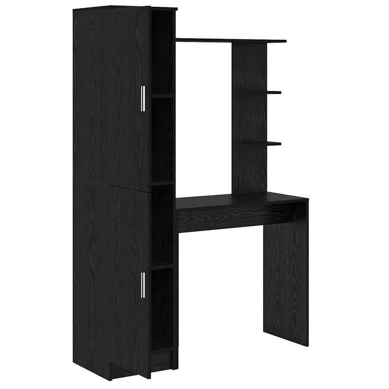 vidaXL Tárolóval rendelkező íróasztal 2 pcs Musta tammi Faanyag