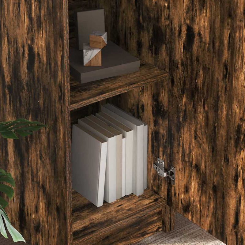 vidaXL Tárolóval rendelkező íróasztal 2 pcs Füstölt tölgy Faanyag