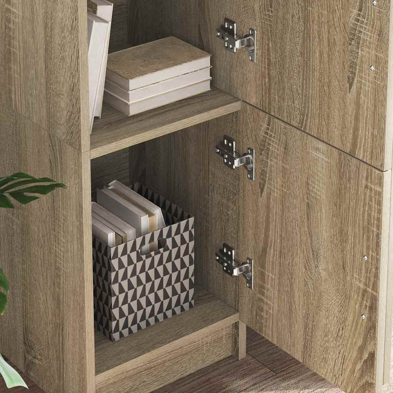 vidaXL Tárolóval rendelkező íróasztal polcokkal 2 pcs Sonoma tölgy