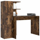 vidaXL Tárolóval rendelkező íróasztal polcokkal 2 pcs Füstölt tölgy