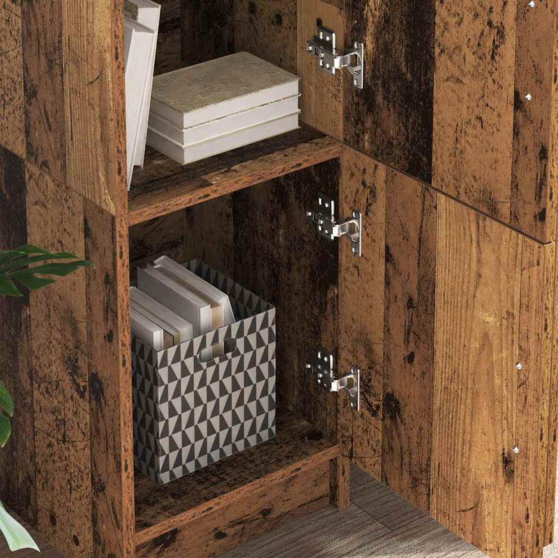 vidaXL Tárolóval rendelkező íróasztal 2 pcs Öreg fa 102 x 50 x 124 cm