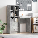 vidaXL Asztal fiókkal polcokkal tárolóval 2 pcs Beton Szürke