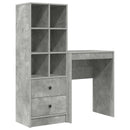 vidaXL Asztal fiókkal polcokkal tárolóval 2 pcs Beton Szürke