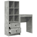 vidaXL Asztal fiókkal polcokkal tárolóval 2 pcs Beton Szürke