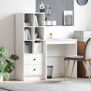 vidaXL Asztal fiókkal polcokkal tárolóval 2 pcs Fehér