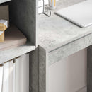 vidaXL Asztal fiókkal polcokkal tárolóval 2 pcs Beton Szürke