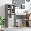 vidaXL Asztal fiókkal polcokkal tárolóval 2 pcs Beton Szürke