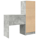 vidaXL Asztal fiókkal polcokkal tárolóval 2 pcs Beton Szürke