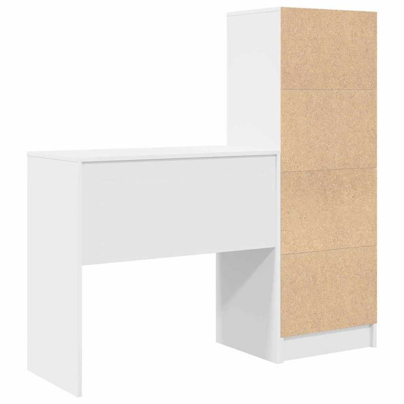 vidaXL Tárolóval rendelkező íróasztal 2 pcs Fehér 80 x 40 x 76 cm
