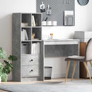 vidaXL Asztal fiókkal polcokkal tárolóval 2 pcs Beton Szürke