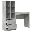 vidaXL Asztal fiókkal polcokkal tárolóval 2 pcs Beton Szürke