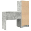 vidaXL Asztal fiókkal polcokkal tárolóval 2 pcs Beton Szürke