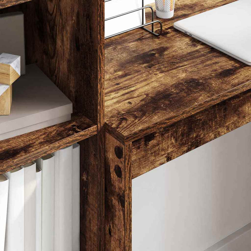 vidaXL Tárolóval rendelkező íróasztal fiókkal 2 pcs Füstölt tölgy