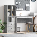 vidaXL Asztal fiókkal polcokkal tárolóval 2 pcs Beton Szürke