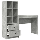 vidaXL Asztal fiókkal polcokkal tárolóval 2 pcs Beton Szürke