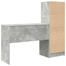 vidaXL Asztal fiókkal polcokkal tárolóval 2 pcs Beton Szürke