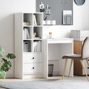 vidaXL Asztal fiókkal polcokkal tárolóval 2 pcs Fehér