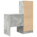 vidaXL Asztal fiókkal polcokkal tárolóval 2 pcs Beton Szürke