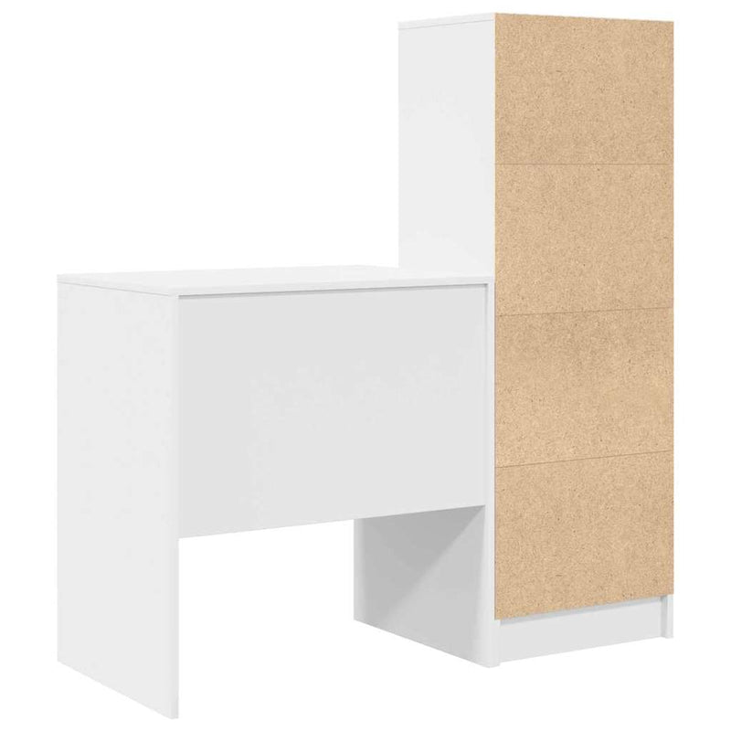 vidaXL Tárolóval rendelkező íróasztal 2 pcs Fehér 70 x 50 x 76 cm