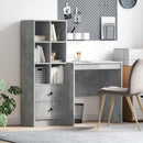 vidaXL Asztal fiókkal polcokkal tárolóval 2 pcs Beton Szürke