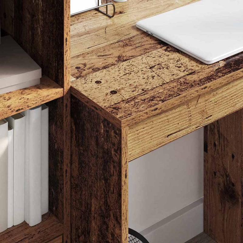 vidaXL Tárolóval rendelkező íróasztal 2 pcs Öreg fa 70 x 50 x 76 cm