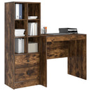 vidaXL Asztal fiókkal polcokkal tárolóval 2 pcs Füstölt tölgy