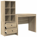 vidaXL Tárolóval rendelkező íróasztal fiókkal 2 pcs Sonoma tölgy