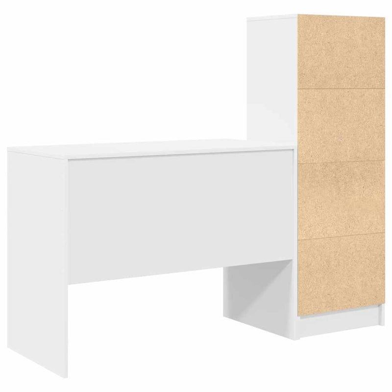 vidaXL Tárolóval rendelkező íróasztal 2 pcs Fehér 100 x 50 x 76 cm