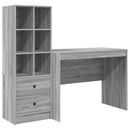 vidaXL Asztal fiókkal 2 pcs Szürke Sonoma