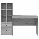 vidaXL Asztal fiókkal 2 pcs Szürke Sonoma