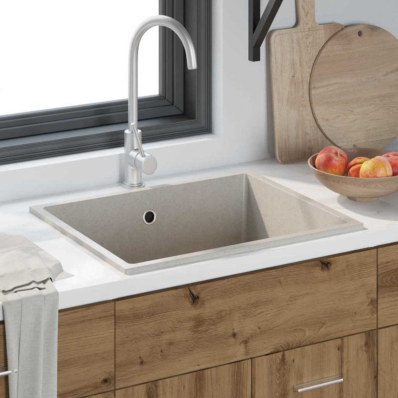 vidaXL Konyhai mosogató Bézs 54 x 44 x 20 cm Gránit