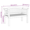 vidaXL pad Barna 120 x 53,5 x 85 cm Tömör tíkfa