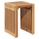 vidaXL Kerti Oldal Asztal 3 pcs Barna 33 x 44,5 x 51 cm Tömör Teakfa